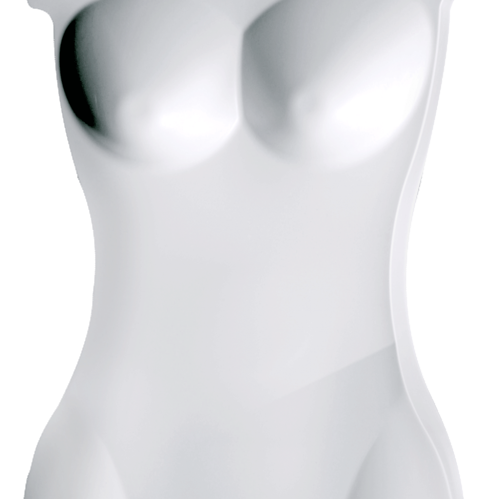 white body form on black helmy plastics